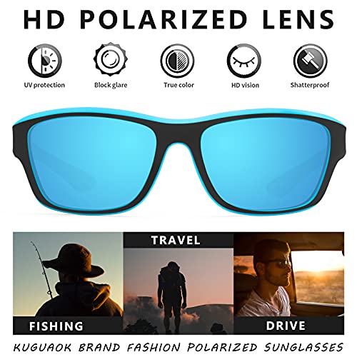 KUGUAOK Polarized Sports Sunglasses for Men Driving Cycling Fishing Sun Glasses 100% UV Protection Goggles