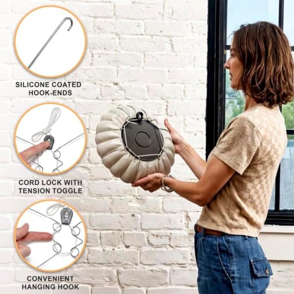 Display Buddie Adjustable Wall Plate Hanger - for Oval Square Round Rectangle Wall Display - Steel - Silicone Hooks - X-L 3-Pak 18"-24" up to 8 lbs