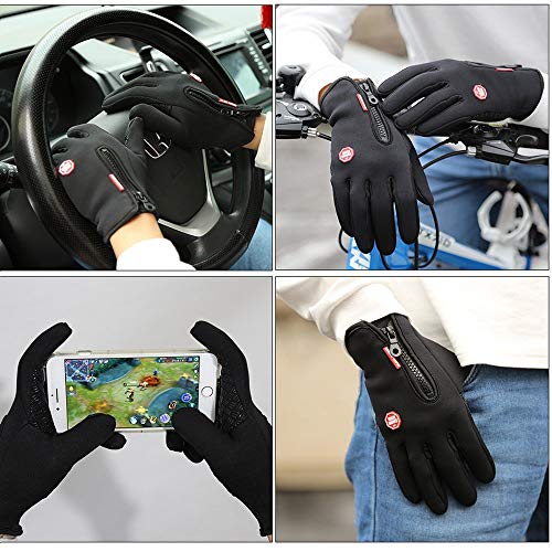 FOXLVDA Winter Warm Gloves for Men and Women, with Windproof and Waterproof Features, Sensitive Touch Screen Texting Finge...
