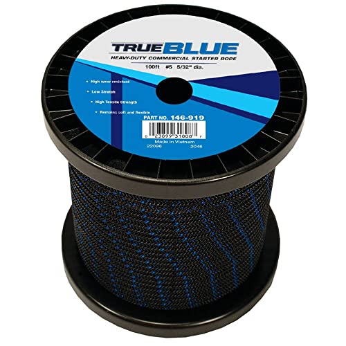 Stens 146-919 Starter Rope 5/32" Diameter, 100' Length, 5 Size - Stretch Rope for Leaf Engine and Weed Wacker, Pull Behind...