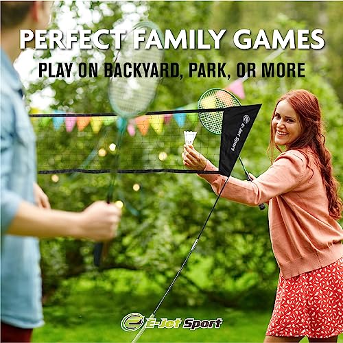 Badminton Net, Portable & Instant Setup (Tool Free Assembly) - Backyard Fun, Beach Park Picnic Outdoor Games, Green, 5.1 x...