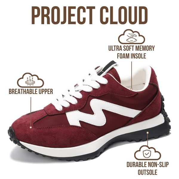 Project Cloud Trendy Fashion Sneakers for Women 2026 - Memory Foam and Non-Slip Comfortable Casual Ladies Shoes for Womens...