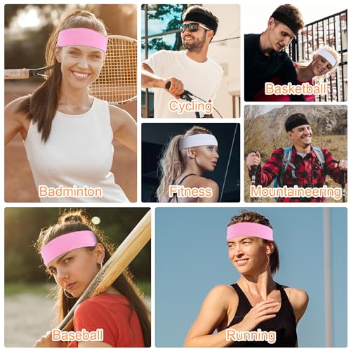 Mabor 3PCS Headbands for Women Non Slip Elastic Sweat Hairbands Sports Aesthetic Hair Bands Soft Cloth Fabric Stretchy Hea...