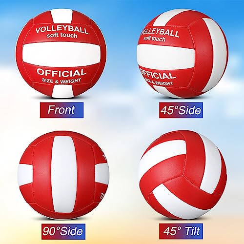 Lenwen 2 Pack Beach Volleyball Official Size 5 for Indoor Outdoor, Waterproof Soft Volleyball with Pump for Adult Beginner...