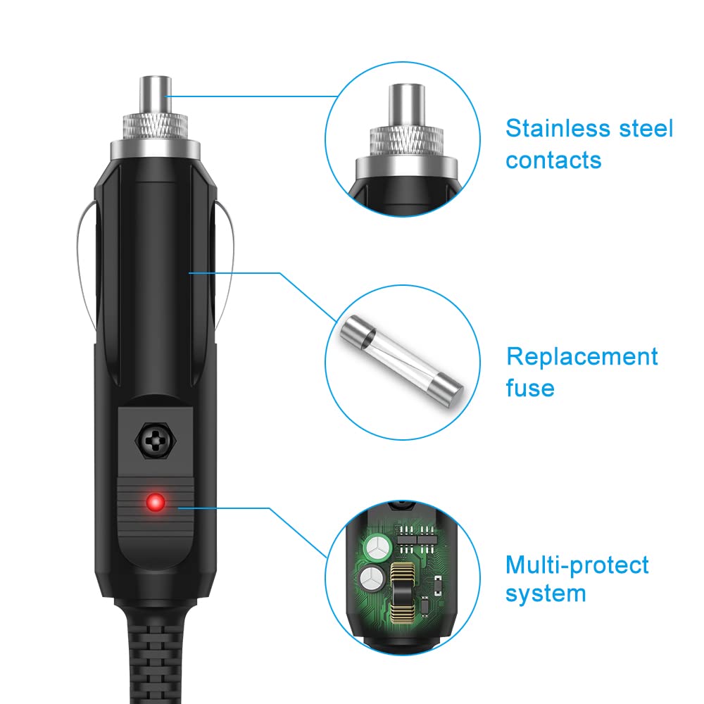 IBERLS 65W DC Adapter Compatible with ResMed AirSense 11, 12V-24V Car Charger Fit for ResMed AirSense 11 Machine Autoset Elite CPAP Replacement Power Supply Cord