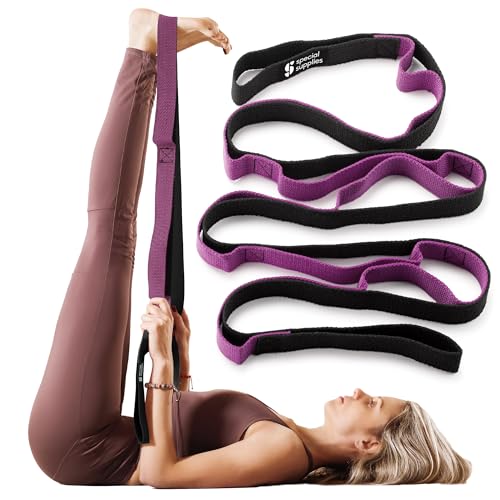 SPECIAL SUPPLIES Yoga Strap for Stretching, Stability Training, Fitness, Flexibility, Physical Therapy, Home Workout Equip...