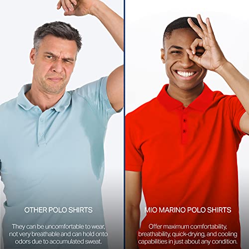 Mio Marino Golf Polo Shirts for Men - Dry Fit - Ultra-Thin Breathable Fabric