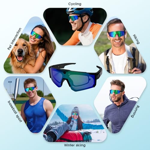 Padom Al Smart Glasses with Camera 4K, 8MP HD POV Video Recording Glasses with Camera, Built-in Storage(No SD Card Neede...