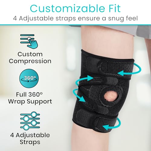 Vive Knee Brace for Meniscus Tear - ACL & Patella Support Knee Brace for Men, Women - Adjustable Compression for Arthritis...