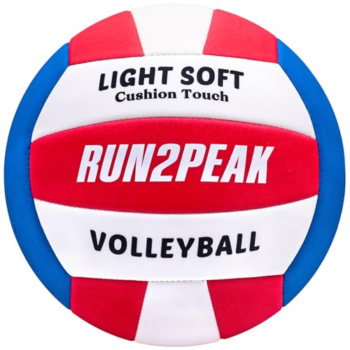 RUN2PEAK Light Soft Beginner Volleyball - Lightweight Soft Foam Composite Cover Training Ball, Official Size 5 - Gentle on...