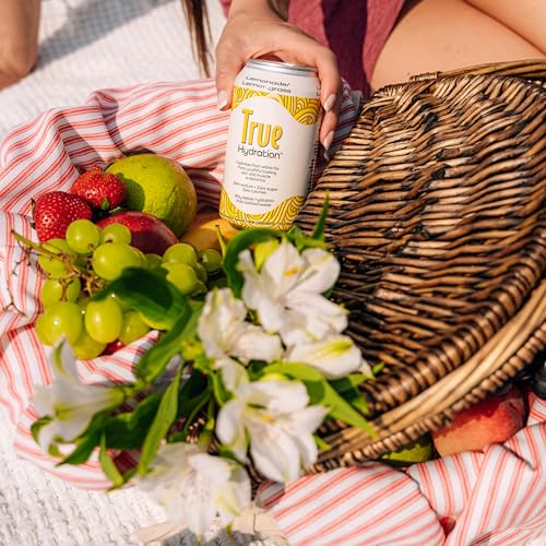 True Hydration Lemonade Lemongrass Flavored Water, 12 Pack of 12 Fl Oz Cans, Zero Sugar, Zero Sodium, Electrolyte-Enhanced...