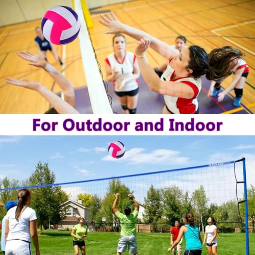 HYPGARD 6 Pack Volleyballs Official Size 5, Waterproof Soft Bulk Recreational Volley Balls with Pump and Net Bag for Indoo...