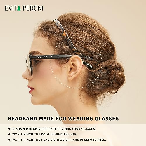 EVITA PERONI Hair Band for Eyewear, No Pressure, Non Slip Fashion Thin Headbands for Women - Tortoise - Hairband for Wome...
