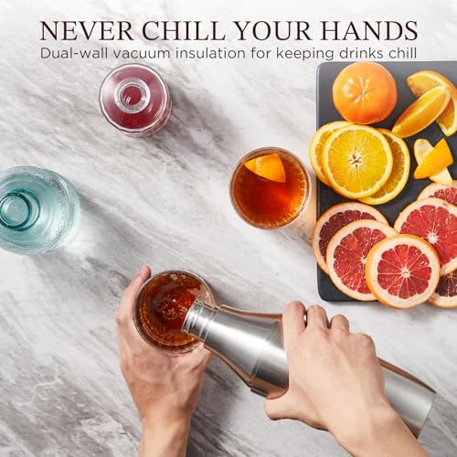 Kitessensu Hybrid Cocktail Shaker | Vacuum Insulated Stainless Steel Martini Shaker with Double Wall Martini Cup | Integra...