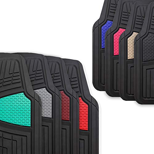 FH Group Automotive Floor Mats - Heavy-Duty Rubber Floor Mats for Cars, Universal Fit Full Set, Climaproof & Trimmable Flo...