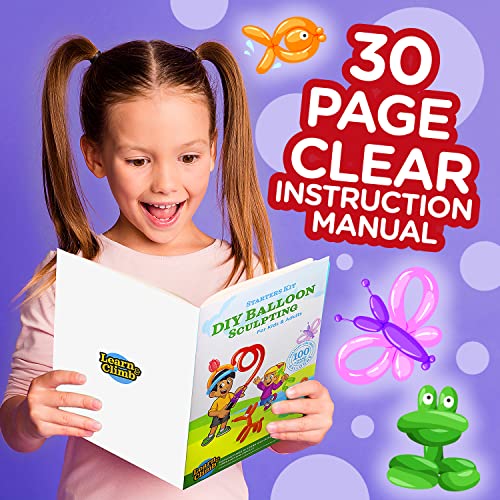 Learn & Climb DIY Balloon Animal Kit for Beginners. Fun Twisting & Modeling Activity for Party. Makes 30+ Sculptures, Pump...