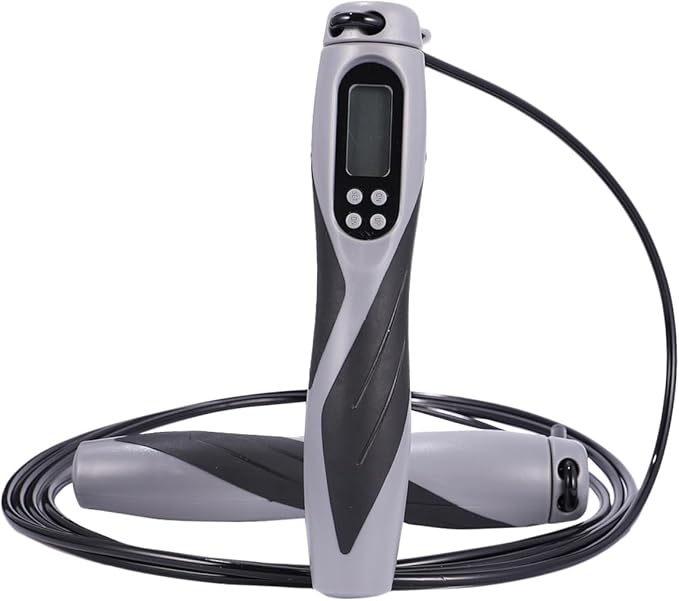 BIUDECO Electronic Counting Jump Rope Weighted Steel Wire Fitness Skipping Rope for Workout Training with Digital Counter ...