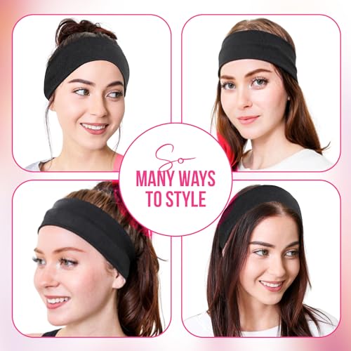 Styla Hair Headbands for Women Stretch Fashion Head Bands 10 Pack Non-Slip Head Wraps Great for Spa, Sports, Yoga, Pilate...