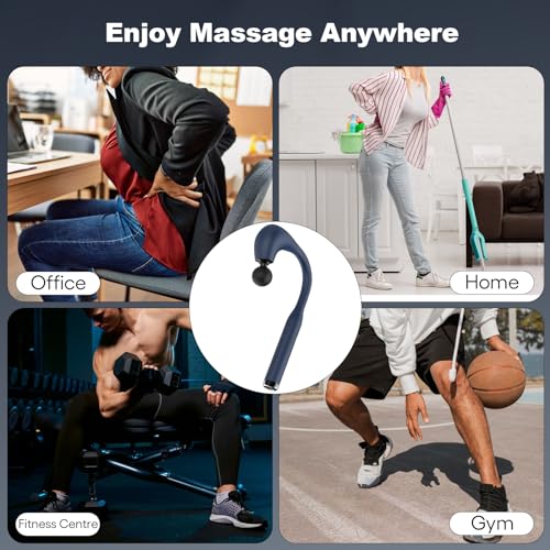 INKEER Massage Gun Deep Tissue with Extended Handle Revolutionary U-Shaped Back Massager,Body Massager for Neck,Shoulder,L...