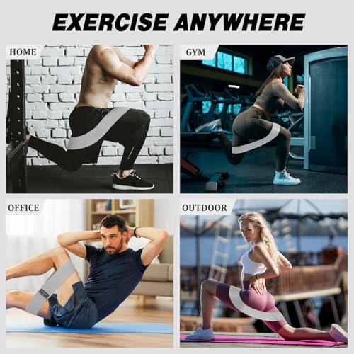 12 Pcs Fabric Resistance Bands for Working Out Booty Workout Stretch Exercise Bands Non Slip for Legs Squat Resistance Loo...