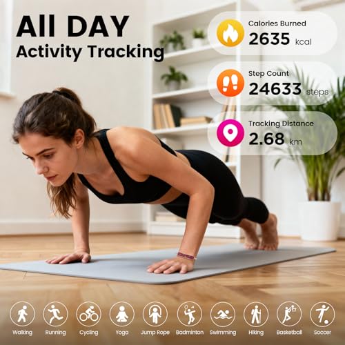 Zyee Syee Fitness Tracker with Sleep Tracking, 24/7 Activity Tracker, Step Tracker, Heart Rate, Blood Oxygen, Stress Manag...