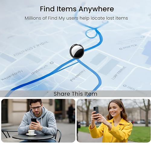 2 Pack Tracker Tag [Apple MFi Certified] Pair with Apple Find My (iOS Only) Air Bluetooth Smart Tag Key Finder Item Locato...
