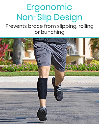 Vive Calf Brace - Adjustable Shin Splint Support - Lower Leg Compression Wrap Increases Circulation, Reduces Muscle Swelli...