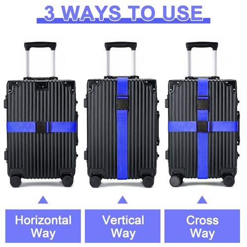 Luggage Straps for Suitcases 4 Pack, TSA Approved Travel Essentials, Luggage Strap for Travel Suitcase & Bag Closure and f...