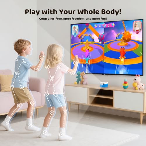 Kinhank MotionX Active Game Console with 39 Motion Games for Kids&Family,Plug&Play AI Motion Game System,Dynamic Updates,N...