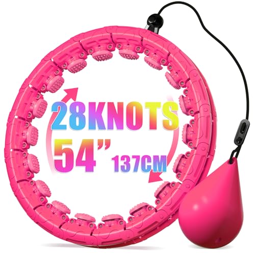 Argvsde Weighted Hula Infinity Fitness Hoop for Adult Weight Loss, 2 in 1 Smart Fitness Workout Hula Circle Hoops with 28 ...