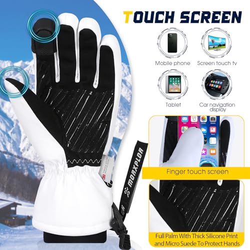 MORXPLOR Winter Ski Snow Gloves Men Women,Windproof Touchscreen Snowboard 3M Thinsulate Insulated Warm Winter Snowmobile G...