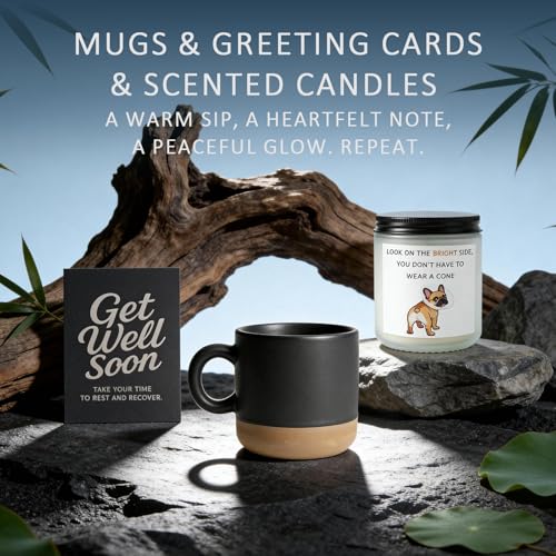 Dolcety Get Well Soon Gifts for Men – Care Package with Plush Blanket(Grey), Mug, Socks, Eye Mask, Bracelet, Candle & Card...