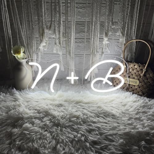 Custom Initials LED Neon Sign for Wedding Neon Light LED Backdrop Wall Decor Personalized Last Name Letter Sign Wedding Re...