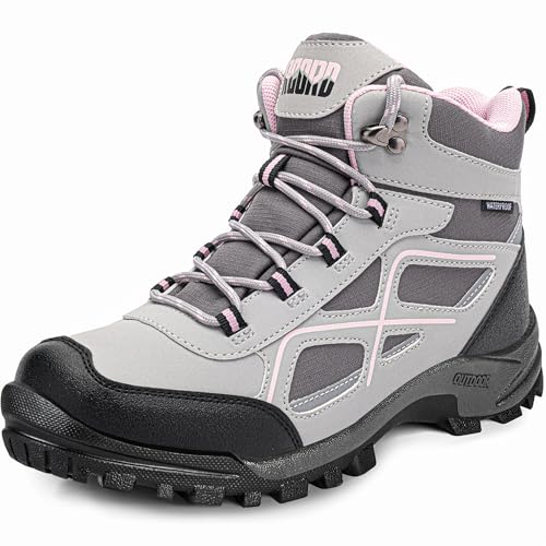 R CORD Womens Hiking Boots Waterproof Mid-Cut Hiking Boots Womens Non-Slip Hiking shoes Outdoor Trekking Camping Trail Out...