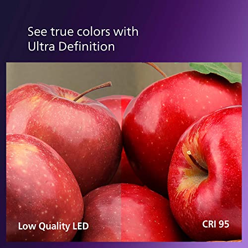 PHILIPS LED 60W A19 4-Pack Ultra Definition Daylight (5000K) 800 Lumen (8W = 60W) Dimmable Frosted Flicker-Free Light Bulbs