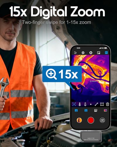 REVASRI Thermal Camera for iPhone and Android, 320×240 Super IR Resolution Thermal Imaging Camera, -4℉ to 842℉ Temp Range,...