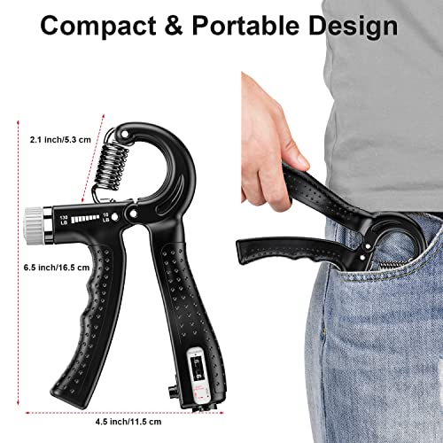 KDG Hand Grip Strengthener 2 Pack Adjustable Resistance 10-130 lbs Forearm Exerciser，Grip Strength Trainer for Muscle Buil...