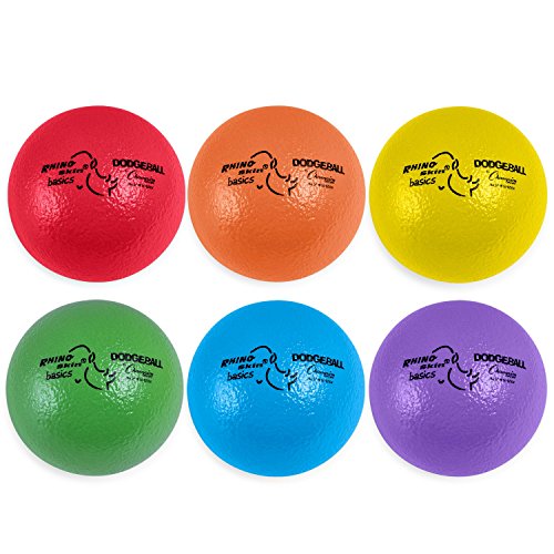 Champion Sports Rhino Skin Dodgeball Set – 6 Soft Foam Dodgeballs with Tear-Resistant Coating, Grip Surface, Low Bounce, M...
