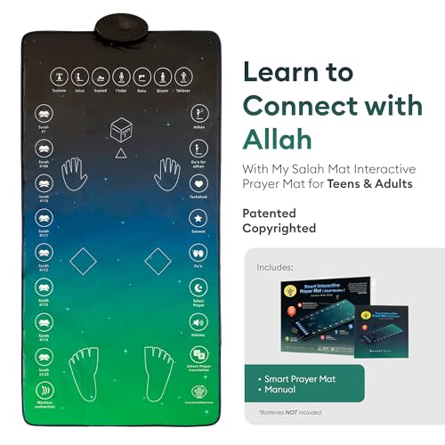 My Salah Mat for Adults - Smart Interactive Prayer Mat for Adults & Reverts Learning Surahs, Salah, Duas, & More - Muslim ...