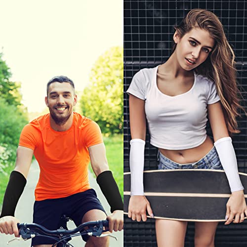 Eurzom 4 Pairs Arm Protection Sleeve for Men Women Sun Forearm Arm Protector Cover Sleeve for Sports Skin Gardening Work(9...