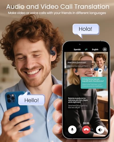 AI Translation Earbuds Real Time 164 Languages 80H Playtime Translator Ear Buds Audifonos Traductores Inglés Español Wirel...