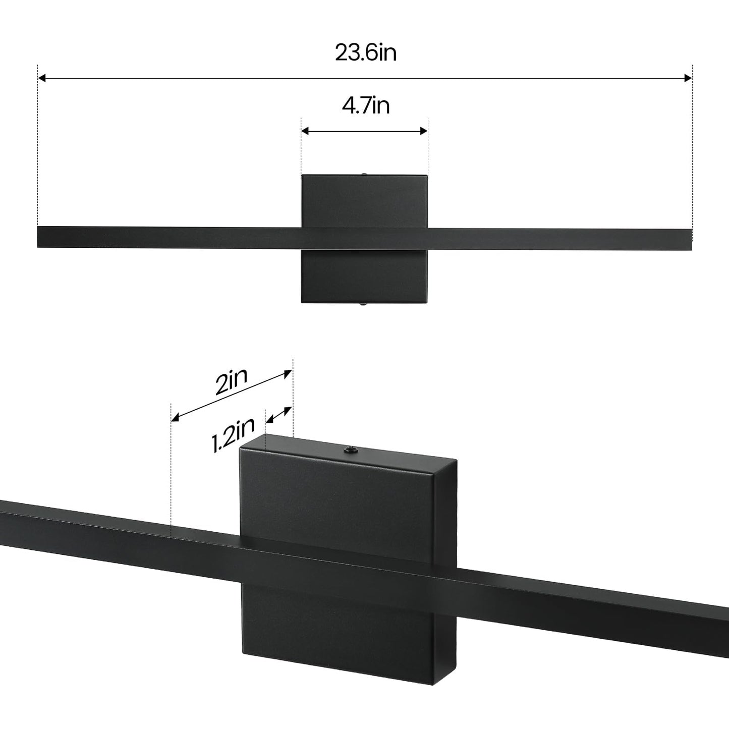 Epinl Black Vanity Light Fixtures For Bathroom - 23.6 Inch Dimmable Modern Bathroom Light Fixture Over Mirror 5Cct Adjustable Wall Sconce Lighting Fixture Led Vanity Lights Bar