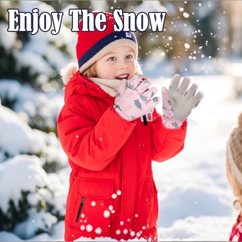 LPMOERA Kids Gloves Winter Toddler Snow Waterproof Gloves Kids Mittens For Boys Girls Ski Glove Warm Thermal Fleece