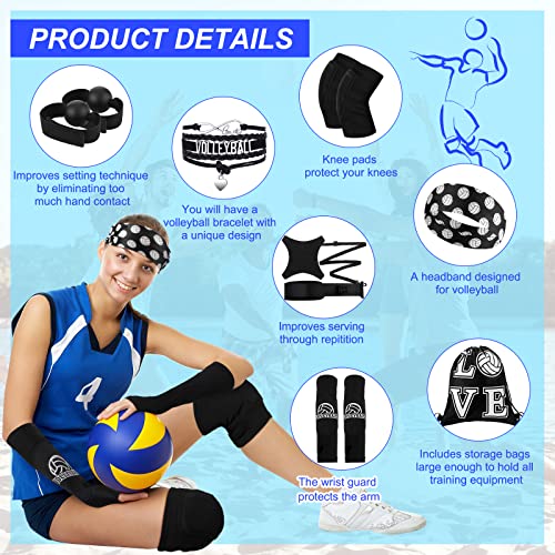 Honoson 7 Pcs Volleyball Training Equipment Aid Volleyball Serving Trainer Kit Gifts for Beginners