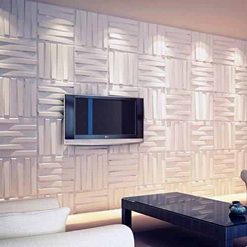 Art3d 19.7"x19.7" (Pack Of 12) Wall Panel 3D Rectangle, White