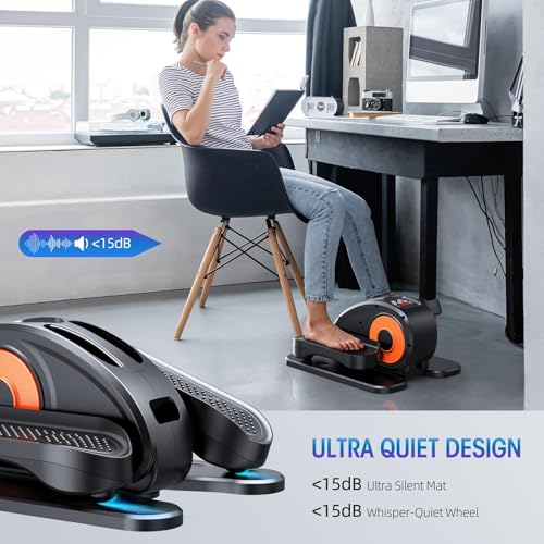 GUGTTR Under Desk Elliptical Machine, Electric Elliptical Leg Exerciser for Seniors Fully Assembled, Quiet & Portable Elec...