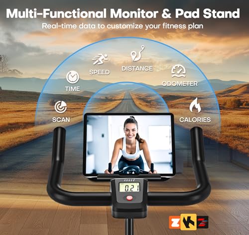 CHAOKE Exercise Bike, Quiet Adjustable Magnetic Stationary Bike for Home Cardio with App Compatible, 350LB Weight Capacity...