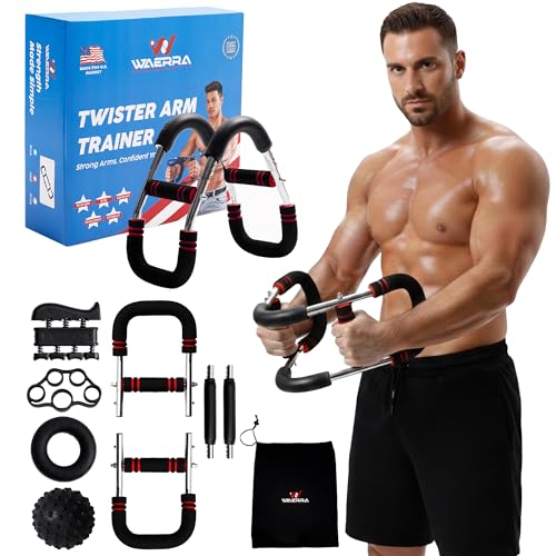 Adjustable Twister Arm Trainer – Upper Body Strength Workout Equipment for Home, Steel Resistance Exerciser with Grip & Fi...