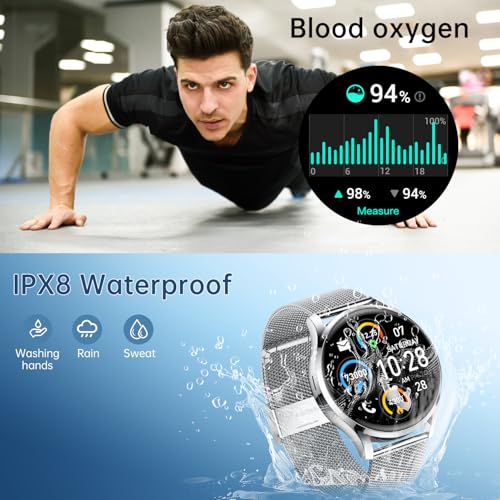 Smart Watch for Men Women Fitness: Waterproof Make/Answer Call Smart Watches for Men Digital Mens Watches Running Step Tra...