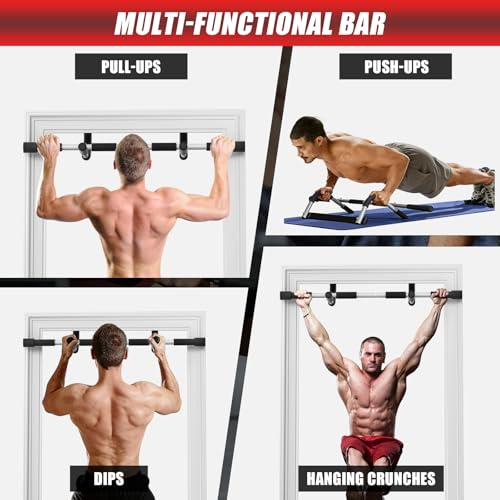 Esakoya Pull Up Bar for Doorway, Portable Pull-up Bar for Strength Training, Body Fitness Workout Bar With Thickened Stee...